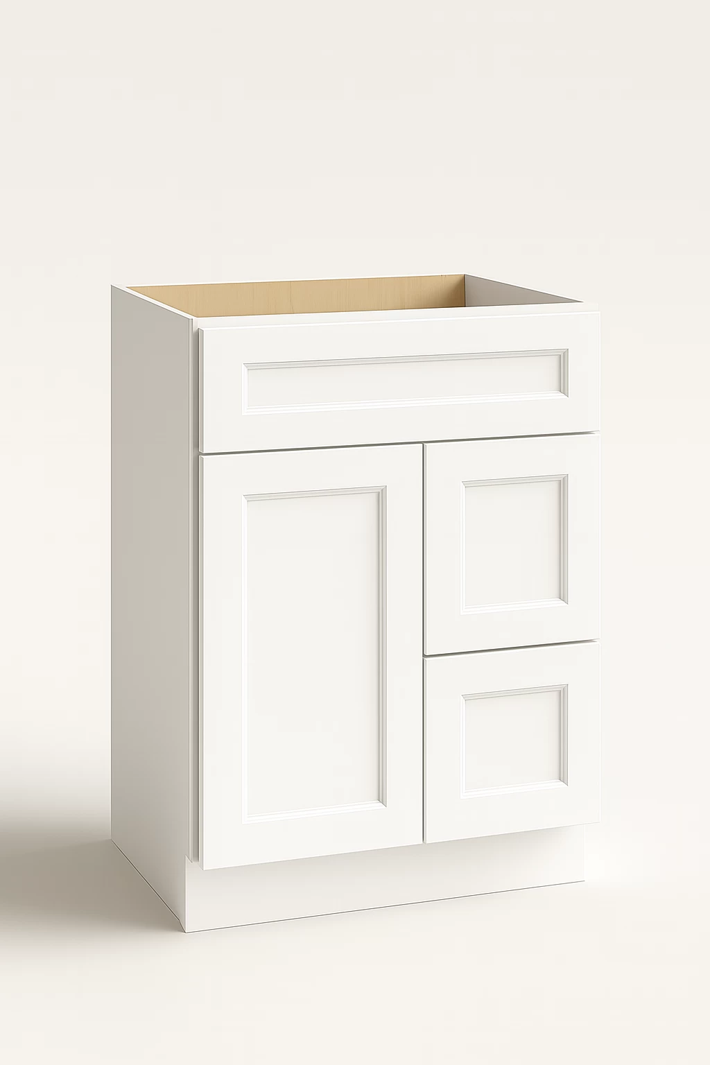 Line drawing of a vanity cabinet