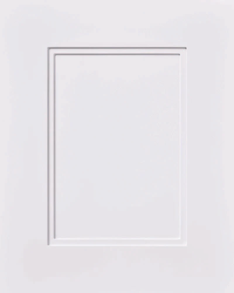 Photo of a white Camellia cabinet door