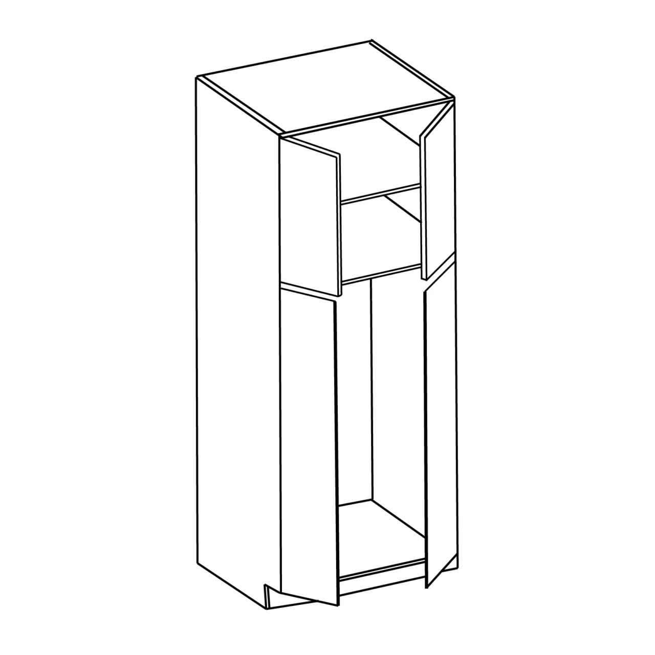 Line drawing of a pantry cabinet